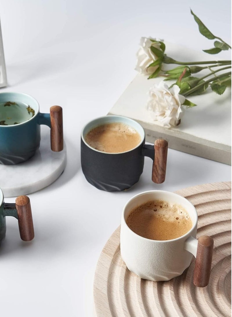 مجموعة قهوة سيرامية عالية الجودة، أنيقة وبسيطة، فناجين شاي، كابتشينو، لاتيه، شاي تركي، إسبريسو - Image 4