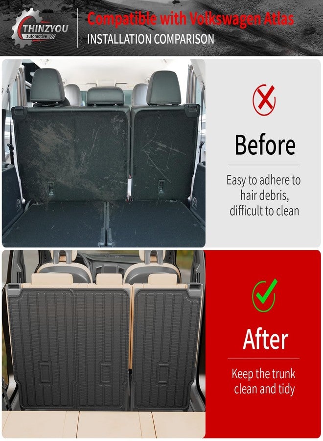 Thinzyou Cargo Mat Compatible with 2018-2024 Volkswagen Atlas Trunk Mat TPE All Weather Back Seat Cover Protector 2023 Atlas Accessories (2nd Row Backrest Mat) - Image 2