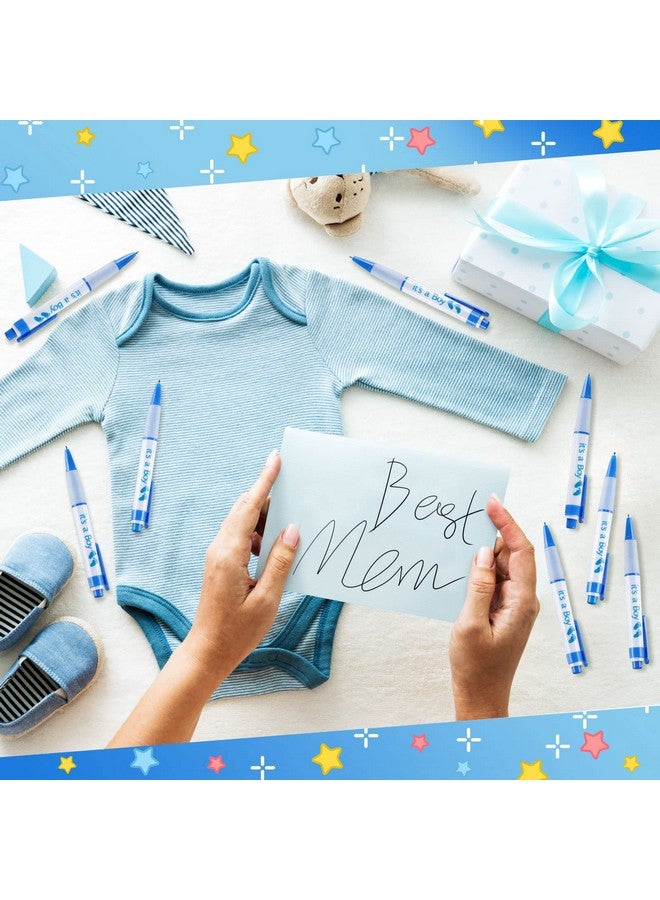 Woanger 36 Pcs Baby Shower Pens For Boys Girls Retractable Gel Pens Blue Or Pink Baby Shower Favors Thank You Gifts For Guests(It'S A Boy Style) - Image 4