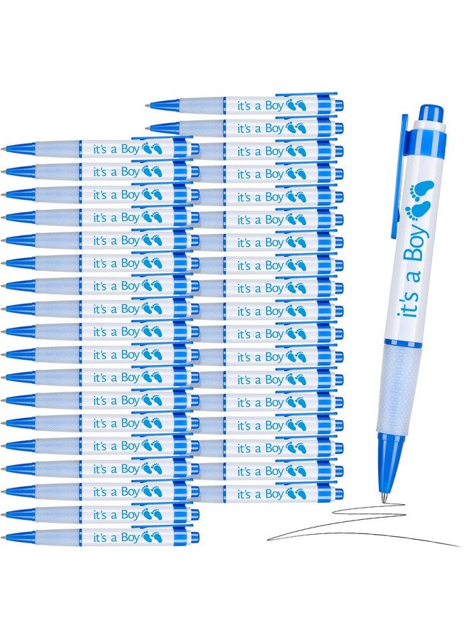 Woanger 36 Pcs Baby Shower Pens For Boys Girls Retractable Gel Pens Blue Or Pink Baby Shower Favors Thank You Gifts For Guests(It'S A Boy Style) - Image 1