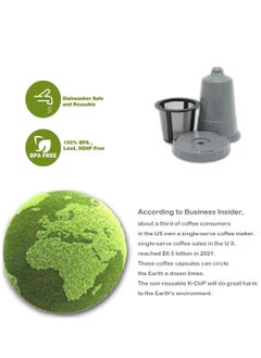 NIBEMINENT 3 Pcs Reusable Coffee Pods Filters Compatible for Keurig 1.0 BPA Free Dishwasher Safe Brew or Tea K Cups K-Classic K-Mini Series (Grey)  - Image 4