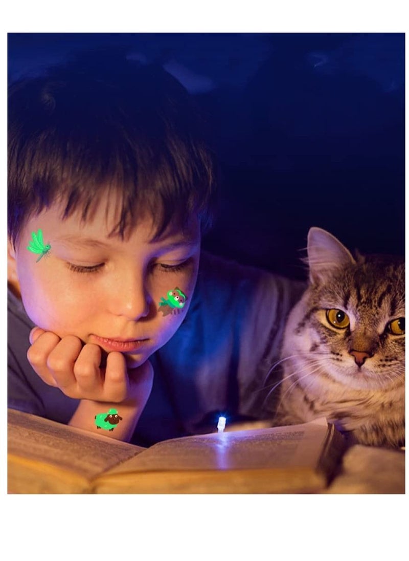 SYOSI - Glow Temporary Tattoos for Kids Waterproof Luminous Tattoo Sticker Glow Mixed Style Cartoon Tattoo Waterproof, Fake Tattoo Stickers Party Supplies Gifts for Boys and Girls, 10 Sheets - Image 1