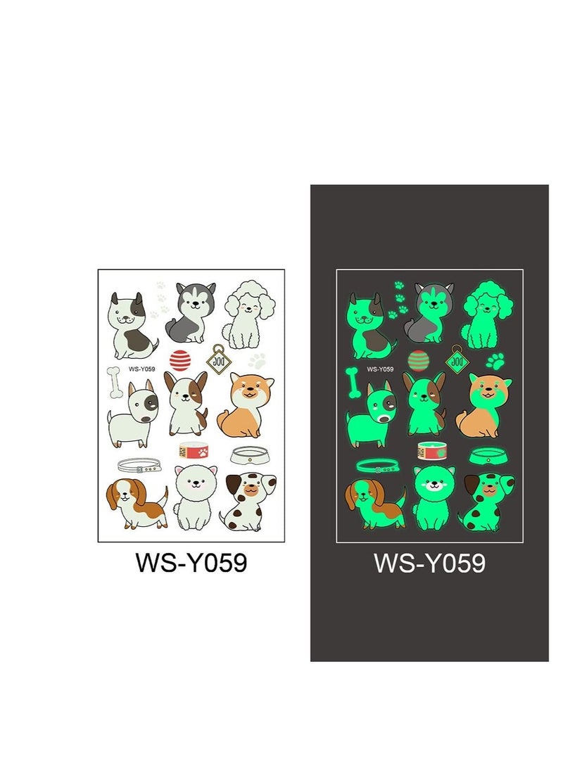 SYOSI - Glow Temporary Tattoos for Kids Waterproof Luminous Tattoo Sticker Glow Mixed Style Cartoon Tattoo Waterproof, Fake Tattoo Stickers Party Supplies Gifts for Boys and Girls, 10 Sheets - Image 1