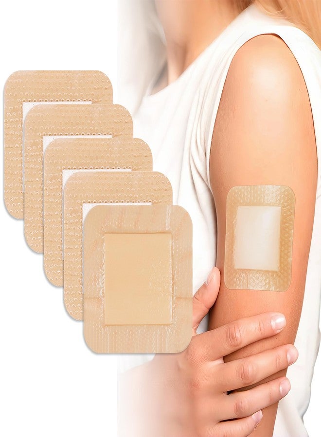xinxingin 5Pcs Bed Sore Dressing, 5x5cm Waterproof and Sterile Adhesive Dressing for Bedridden Patient, Foam Dressing Pads for Wounds, Skin-Friendly Dressing,Bed Sore Patch,Hydrocolloid Bandage,Bedsore Dressing Pads - Image 1