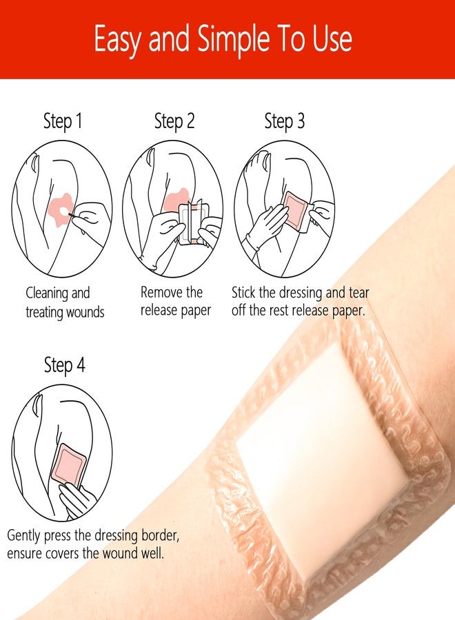 xinxingin 5Pcs Bed Sore Dressing, 5x5cm Waterproof and Sterile Adhesive Dressing for Bedridden Patient, Foam Dressing Pads for Wounds, Skin-Friendly Dressing,Bed Sore Patch,Hydrocolloid Bandage,Bedsore Dressing Pads - Image 2