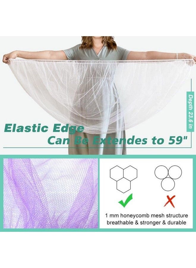 Sysmie Mosquito Net For Stroller 2 Pack Durable Baby Stroller Mosquito Net Perfect Bug Net For Strollers Bassinets Cradles Playards Pack N Plays And Portable Mini Crib (Purple)  - Image 3
