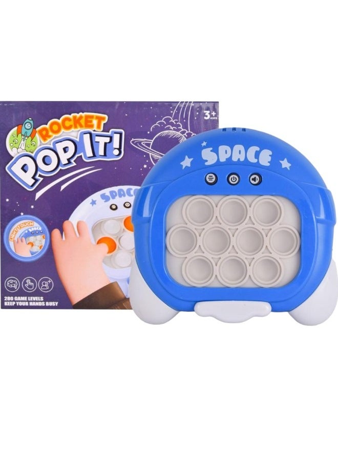 Toy Box Pop It Fidget Toy Light Up Popping Game Quick Push Pattern-Popping Game For Kids Adults Stress Anxiety Relief Sensory Toys For Boys Girls - Blue 