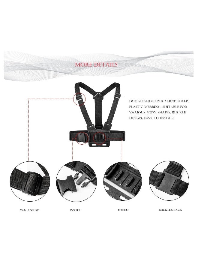 Camera Chest Mount Strap Harness Fit for AKASO DJI Osmo Adjustable Cell Phone with Sports Installation Bracket kit Mobile Backpack Clip Holder  - Image 3