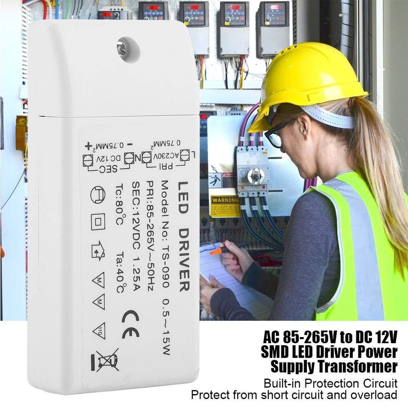 klarako LED Power Supply,18W LED Adapter Transformer Switch AC 85-265V to DC 12V SMD Switching Converter for LED Strip Light(15W) - Image 2