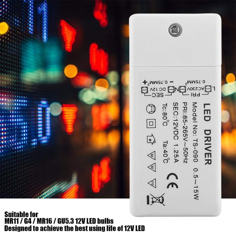 klarako LED Power Supply,18W LED Adapter Transformer Switch AC 85-265V to DC 12V SMD Switching Converter for LED Strip Light(15W) - Image 3