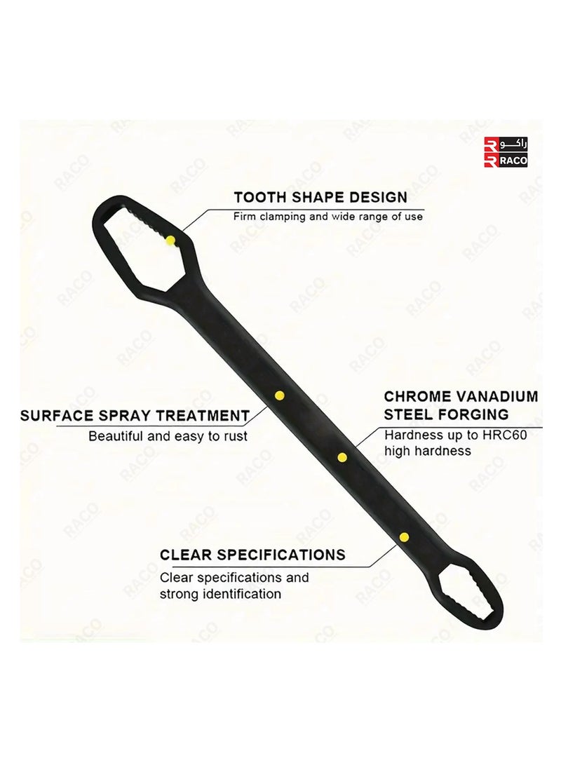 RACO RACO Adjustable Torx Wrench, 5mm Thick Metal, Dual-Head Spanner, 3-17mm Wrench Mouth Size, Manual Tool for Automotive and Home Use  - Image 3