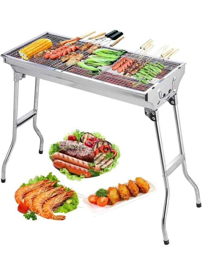 MOMENT Camping Barbecue Charcoal Grill Stainless Steel Folding Portable Bbq Tool Kits - Image 1
