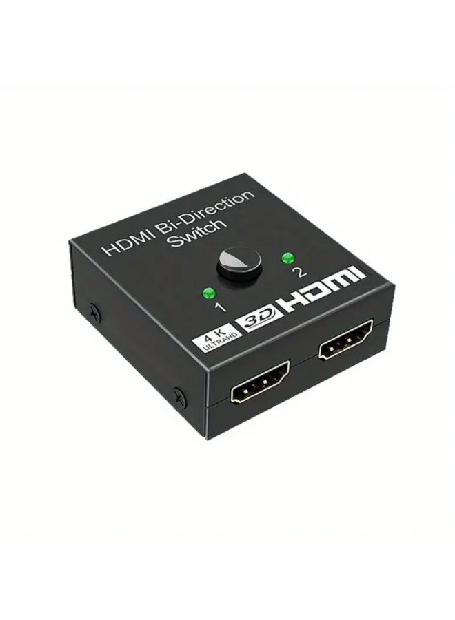 HDMI 2-in-1 HDMI Switcher Splitter – 4K@60Hz, Dual Output Video Converter with USB Power, 5V Operation, for Laptops, PCs, PS4/PS5, Xbox, Projectors & More – Metallic Finish - Image 2