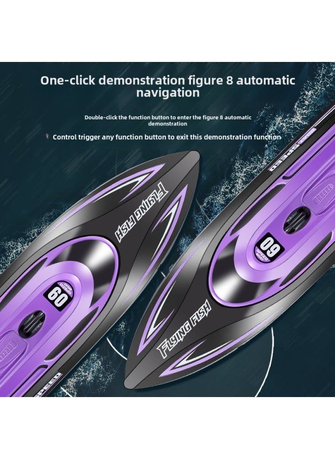 HJ812 Remote Control Boat Outdoor Toy Boat 2.4G Competitive Boat Light Speed 25 Kilometers Per Hour High-speed Boat-Color:Orange (Chinese)  - Image 4