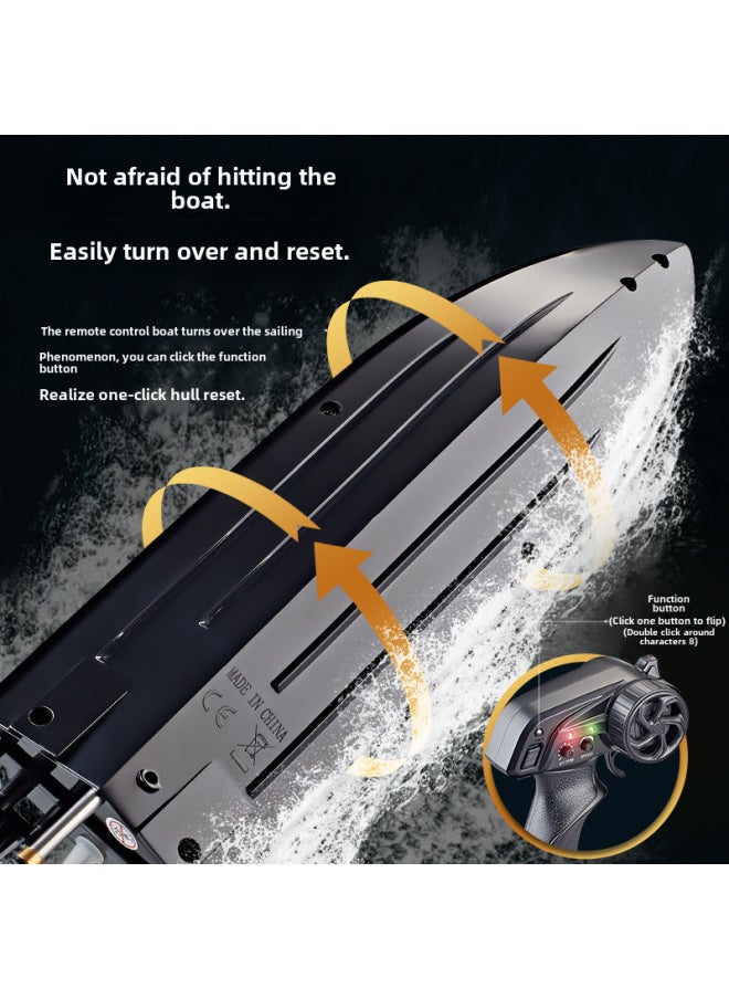 HJ812 Remote Control Boat Outdoor Toy Boat 2.4G Competitive Boat Light Speed 25 Kilometers Per Hour High-speed Boat-Color:Orange (Chinese)  - Image 5