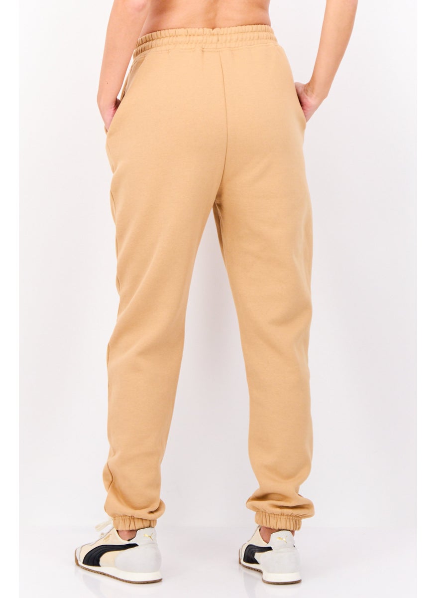 NAUTICA Women Regular Fit Embroidered Logo Joggers Pant, Beige  - Image 3