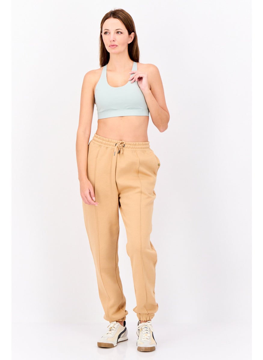 NAUTICA Women Regular Fit Embroidered Logo Joggers Pant, Beige  - Image 2