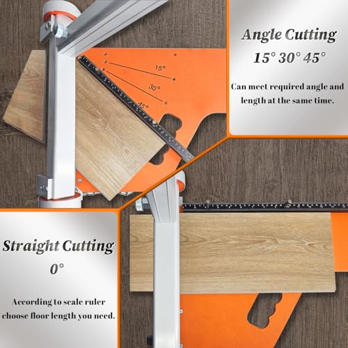NAACOO Laminate/Vinyl Floor Cutter, 13” Vinyl Plank Cutter with Wheel – Just 1 Step Meet Angle&Length Cutting, Flooring Tools - Cuts Laminate Floor, Engineer Wood, LVP/T, VCT, SPC, WPC - Image 2