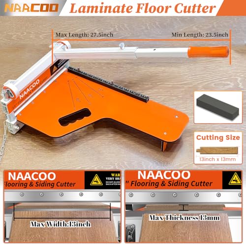 NAACOO Laminate/Vinyl Floor Cutter, 13” Vinyl Plank Cutter with Wheel – Just 1 Step Meet Angle&Length Cutting, Flooring Tools - Cuts Laminate Floor, Engineer Wood, LVP/T, VCT, SPC, WPC - Image 5