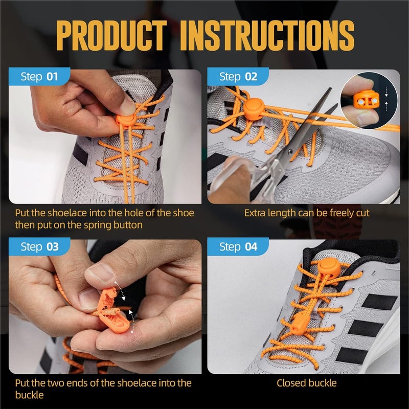 iLiveX No Tie Shoelaces - Elastic Shoe Laces - Lock Shoelaces for Sneakers - One Size Fits All for Adults and Kids - Image 5