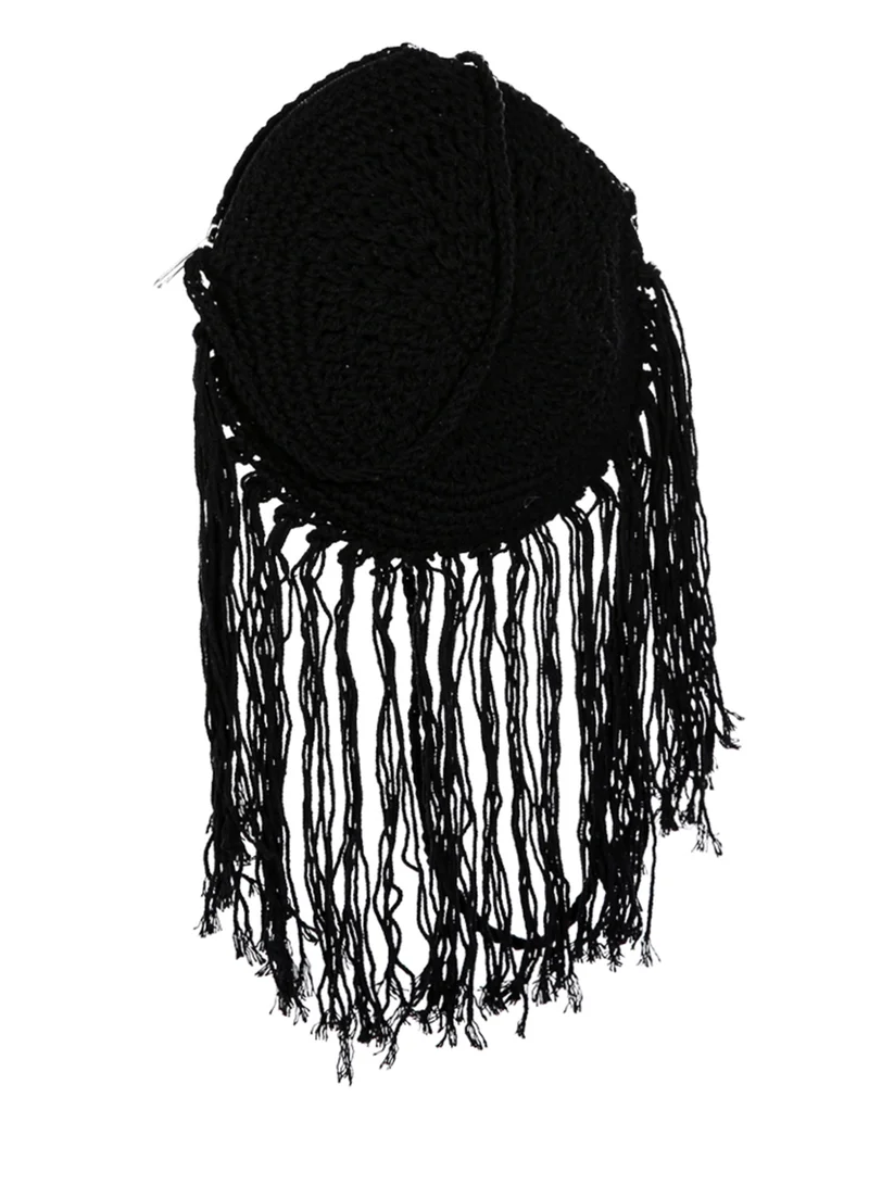 London Rag Dream Catcher Handmade Crochet Boho Round Bag in Black
