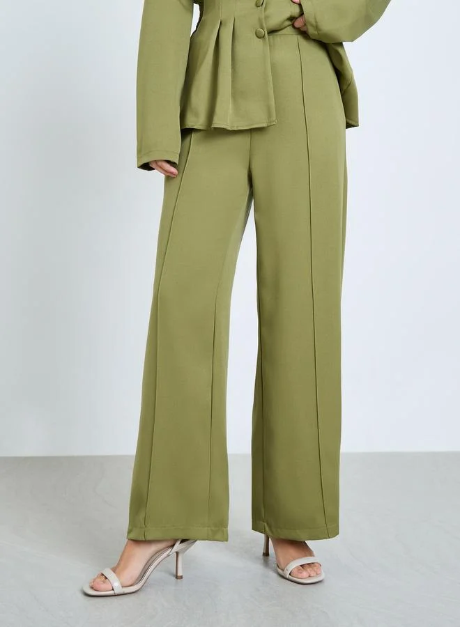 Take Two Olive Peplum Blazer and Trousers Co-ords