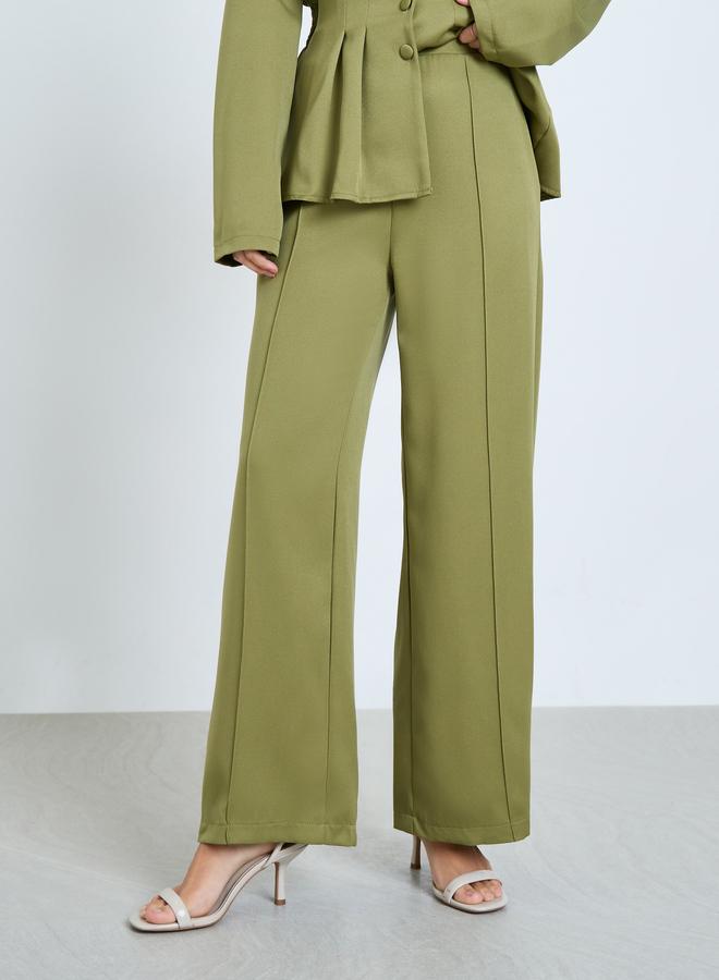 تايك تو طقم من - بليزر بيبلوم زيتوني وبنطال - Image 4
