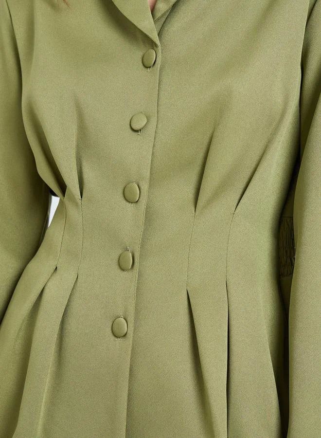 Take Two Olive Peplum Blazer and Trousers Co-ords