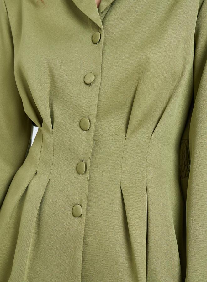 تايك تو طقم من - بليزر بيبلوم زيتوني وبنطال - Image 3