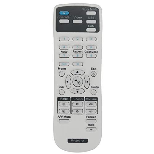 Allimity Replace Remote fit for Epson Projector EB-98 EB-97 VS230 VS330 EB-430 EB-420 EB-470 EB-480 EB-965 EB-945 EB-940 EB-W02 EB-X02 EB-W01 EB-S01 EB-S02 EB-X14 EB-X12 PowerLite 520 BrightLink 430i - Image 1