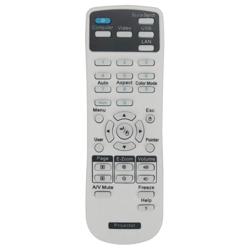 Allimity Replace Remote fit for Epson Projector EB-98 EB-97 VS230 VS330 EB-430 EB-420 EB-470 EB-480 EB-965 EB-945 EB-940 EB-W02 EB-X02 EB-W01 EB-S01 EB-S02 EB-X14 EB-X12 PowerLite 520 BrightLink 430i - Image 5