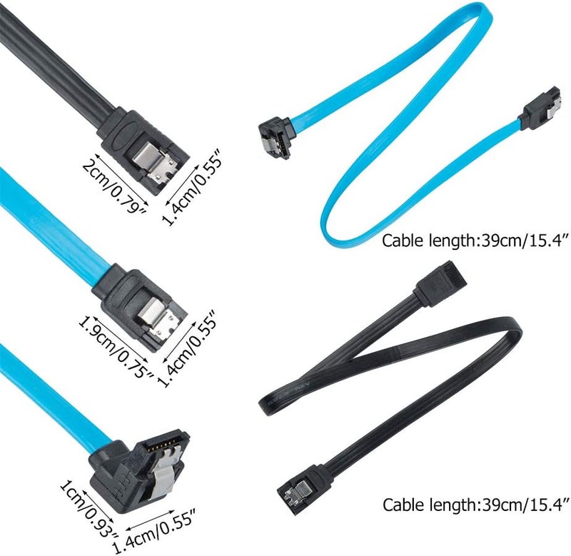 findTop Set of 6, SATA Power Splitter Cord and SATA III Cable 6.0 Gbps, Straight and 90 Degree SATA 3.0 Cable, SATA 15 Pin Male to 2xSATA 15 Pin Power Splitter Cable - Image 5