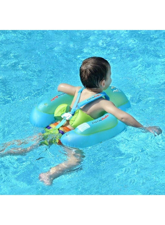 سويمبوبو [ترقية جديدة] عوامة السباحة للأطفال من سويمبوبو، حلقة سباحة قابلة للنفخ مع دعم السلامة، ملحقات حمام السباحة السفلية لمدة 3 36 شهرًا (أزرق S) - Image 1