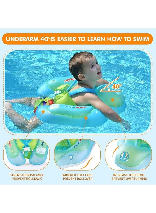 سويمبوبو [ترقية جديدة] عوامة السباحة للأطفال من سويمبوبو، حلقة سباحة قابلة للنفخ مع دعم السلامة، ملحقات حمام السباحة السفلية لمدة 3 36 شهرًا (أزرق S) - Image 3