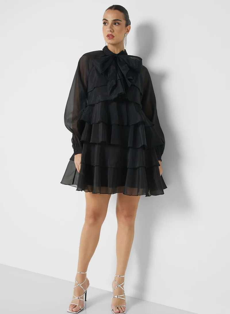 YAS High Neck Puff Sleeve Dress