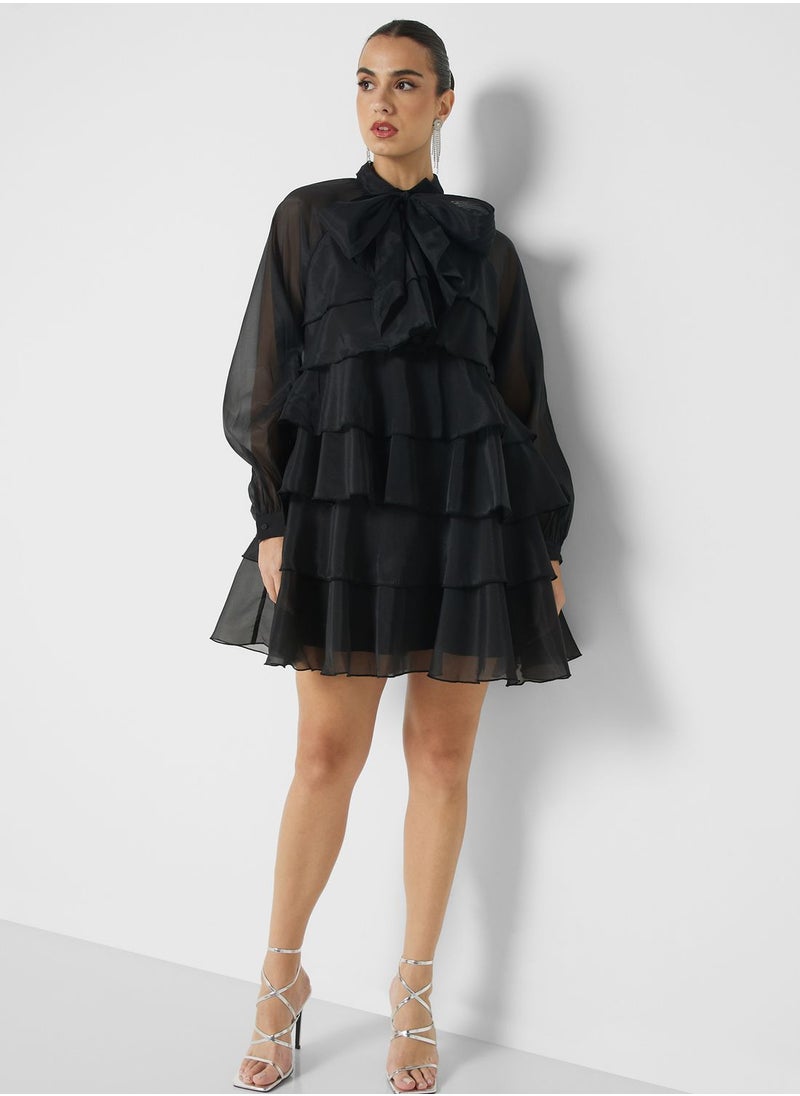 High Neck Puff Sleeve Dress - pzsku/ZEC24F9C2034CDEBA9B0EZ/45/_/1701910713/5f5406bb-1a2d-4bd8-aa35-5fe8c159d492