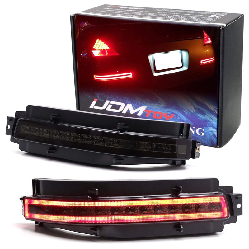 iJDMTOY Smoked Lens AllInOne LED Tail Light Assembly Compatible With 20032009 Nissan 350z Functions as LED Turn Signal Lamps Backup Reverse Light Brake Light