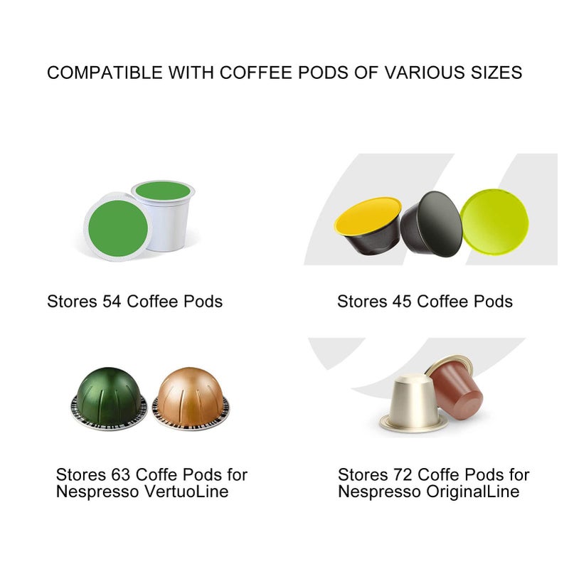 Wall Mounted Coffee Pod Holder Stand Capsule Rack Strip Organizer Adhesive Magnet Black - Image 3