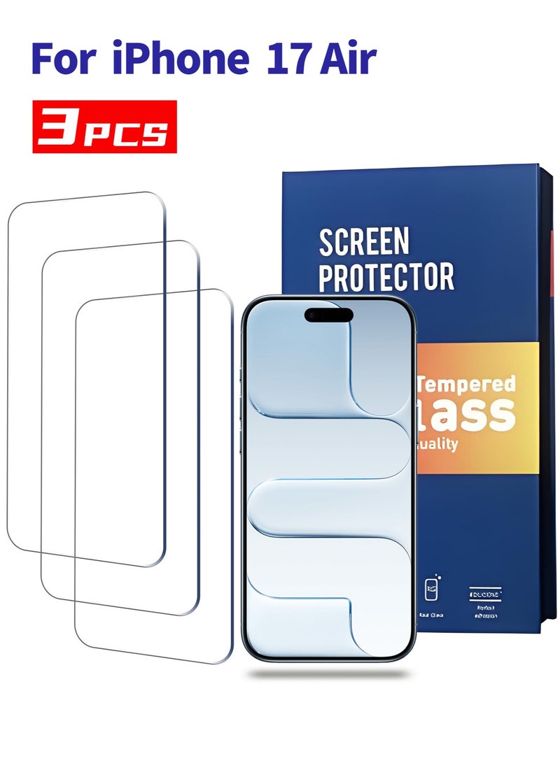 3 PCS Screen Protector for iPhone 17 Air, with Clean Tools, 9H Hardness, Great-Grade Shatterproof, HD Clear, Scratch Resistant - Image 1