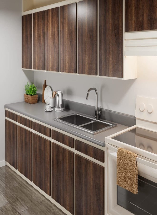 Decotalk 30"x200" Wood Grain Contact Paper for Cabinets, Walnut, Peel and Stick, Removable, 40.9 sq.ft Coverage - Image 3