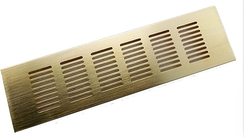 Vent Covers Ventilation Grill Aluminum Alloy Breathable Mesh Rectangular Wardrobe Air Vent 200mm Wide(Golden,200x600mm) - Image 1