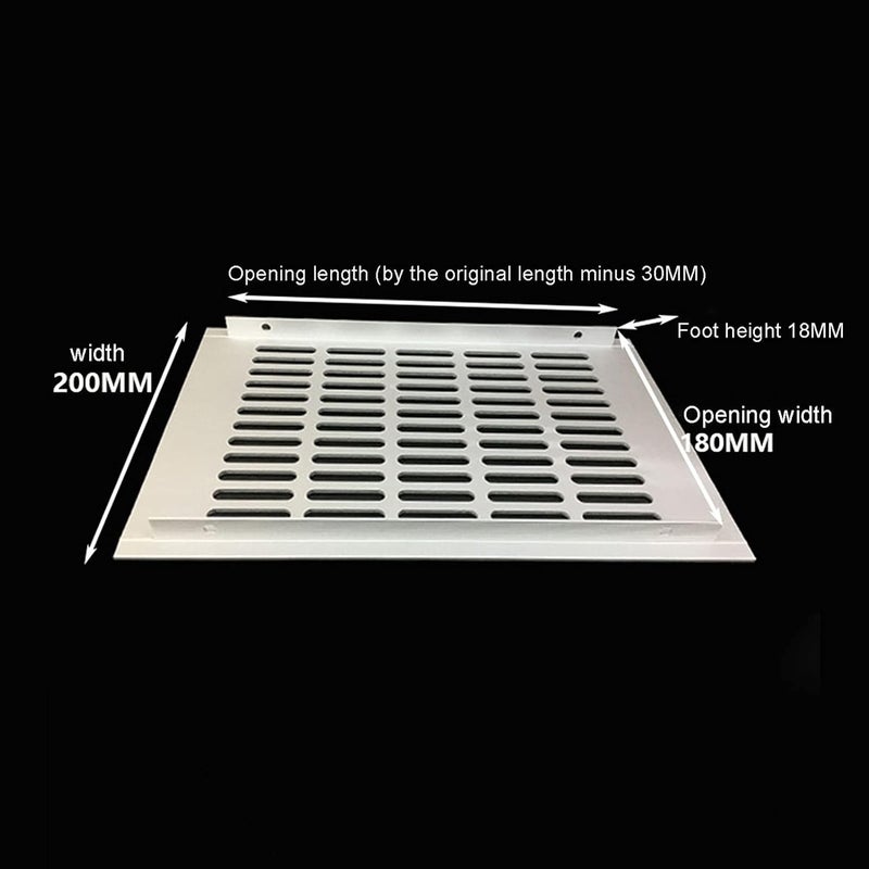 Vent Covers Ventilation Grill Aluminum Alloy Breathable Mesh Rectangular Wardrobe Air Vent 200mm Wide(Golden,200x600mm) - Image 3