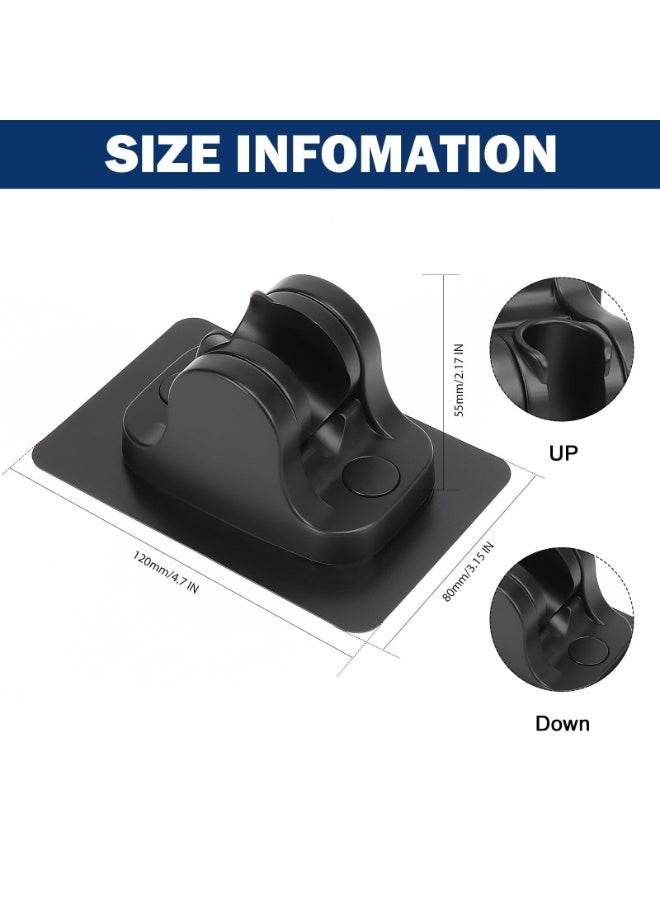 RTYY حامل رأس دش ذاتي اللصق - حامل دش محمول قابل للتعديل بدون حفر مثبت على الحائط ومقاوم للماء (عبوة واحدة، أسود غير لامع) - Image 2