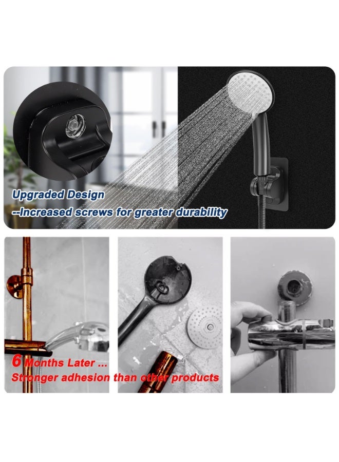 RTYY حامل رأس دش ذاتي اللصق - حامل دش محمول قابل للتعديل بدون حفر مثبت على الحائط ومقاوم للماء (عبوة واحدة، أسود غير لامع) - Image 4