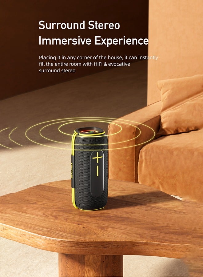 أوي المحمولة بلوتوث المتكلمين ، 360 درجة الصوت المحيطي ، IPX5 للماء ، ودعم سلسلة TWS ، 10W المزدوج المتكلمين ، 2400mAh عمر البطارية الطويل - مثالية للاستخدام في الهواء الطلق الأطراف والتخييم والشواطئ والمنازل - نظام الصوت عالية الأداء ، وارتفاع قيمة وحسن جودة الصوت - Image 5