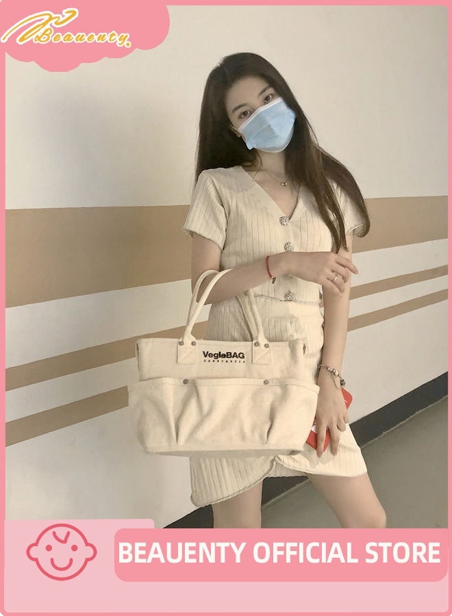 Beauenty Mom Mama Bag Mother Gifts, Letter Beach Tote Bag for Hospital or Baby Shower, Beach, Travel