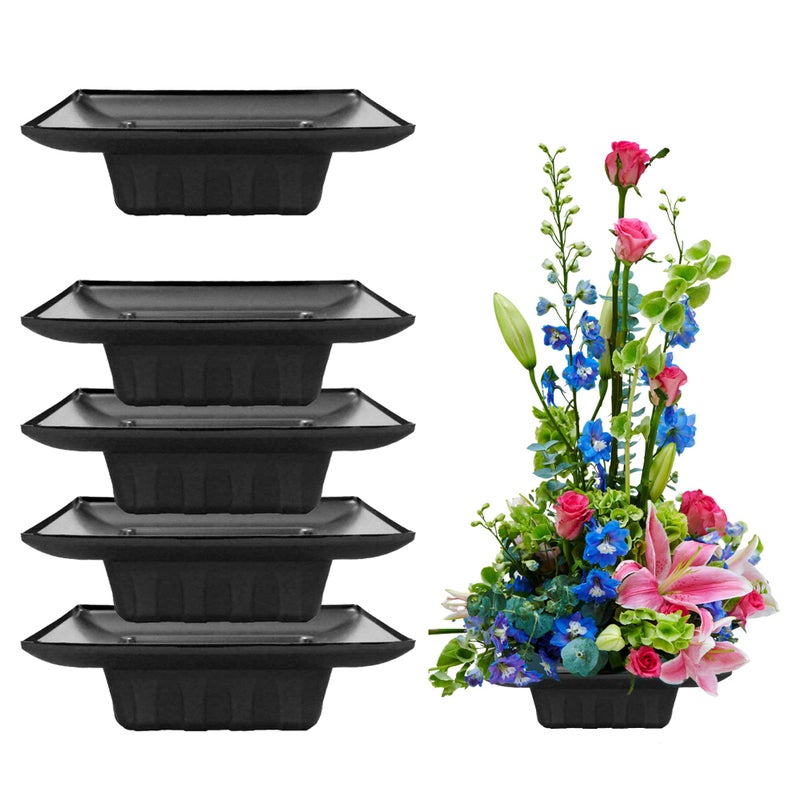 Curtis Wagner Plastics FAC9900 Flower Arrangement Container 5Pack Size 55 x 55 x 25 Plastic Box for Floral Arrangement Small  Large Flowers  Perfect for Weddings Proms Centerpiece
