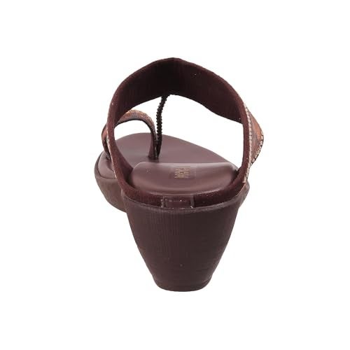 Mochi Women Brown Ethnic Wedge Sandal UK/5 EU/38 (32-483) - Image 4