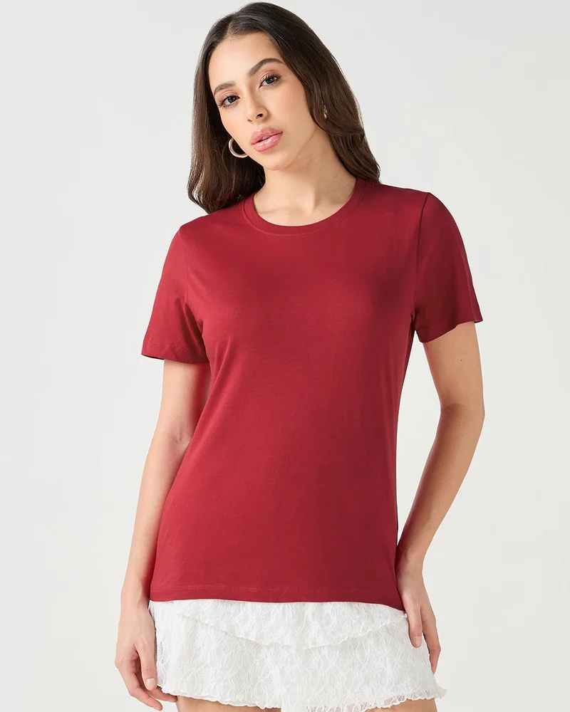 bewakoof Women's Red T-shirt