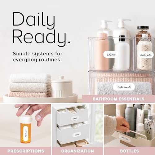 ThreeKin Collective ThreeKin Waterproof Labels for Bottles and Containers - Custom Stickers - All-Purpose and Personalizable - Dishwasher, Freezer and Microwave Safe - BPA-Free - USA-Owned (White, 72pcs) - Image 3